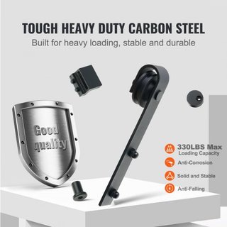 Kit de Hardware para Puerta de Granero Deslizante de 8FT, Capacidad de Carga de 149.7 kg, Kit de Riel de Puerta de Granero Pesado para Puerta Individual, Acomoda Panel de Puerta de 112.8-131.1 cm ...