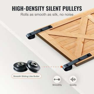 Kit de Hardware para Puerta de Granero Deslizante de 8FT, Capacidad de Carga de 149.7 kg, Kit de Riel de Puerta de Granero Pesado para Puerta Individual, Acomoda Panel de Puerta de 112.8-131.1 cm ...