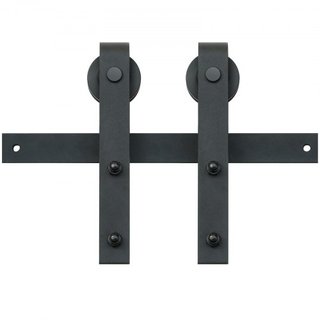 Kit de Hardware para Puerta de Granero Deslizante de 8FT, Capacidad de Carga de 149.7 kg, Kit de Riel de Puerta de Granero Pesado para Puerta Individual, Acomoda Panel de Puerta de 112.8-131.1 cm ...