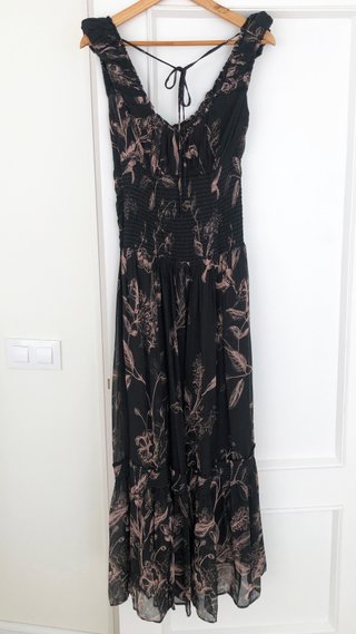 Vestido de Anthropologie XS, negro y rosa