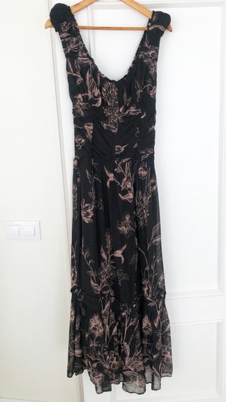 Vestido de Anthropologie XS, negro y rosa