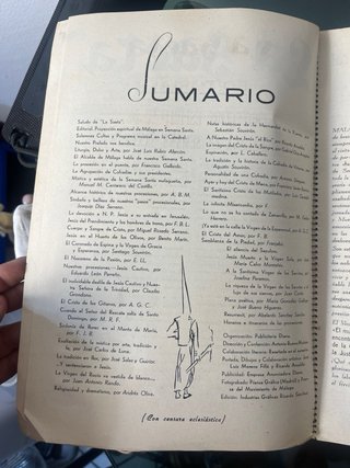 Revista Anual de Semana Santa La Saeta Málaga 1951