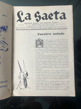 Revista Anual de Semana Santa La Saeta Málaga 1951