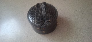 Estuche joyero negro cocodrilo