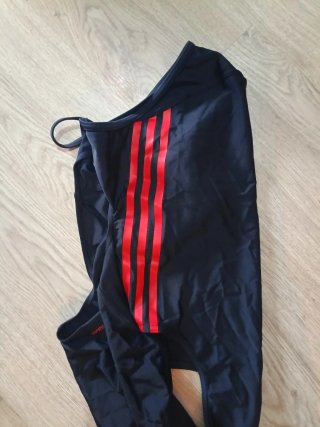 Bañador Adidas vintage deportivo negro y rojo