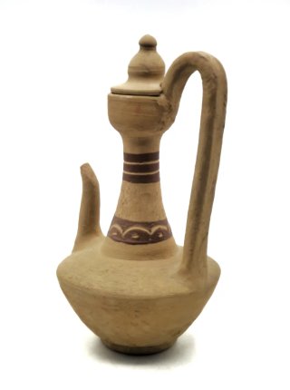 Bonita alcuza o jarra aceitera de barro rústica