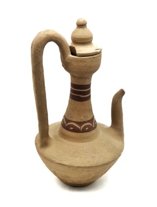 Bonita alcuza o jarra aceitera de barro rústica