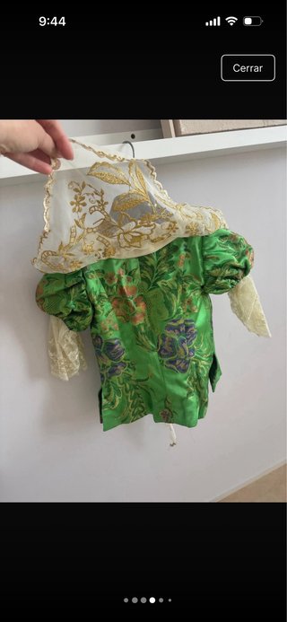 Traje de Fallera Verde y Dorado