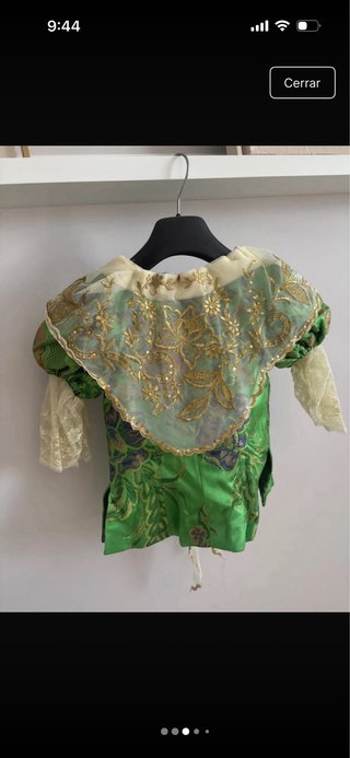 Traje de Fallera Verde y Dorado