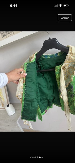 Traje de Fallera Verde y Dorado