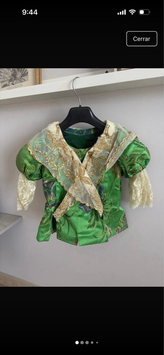 Traje de Fallera Verde y Dorado