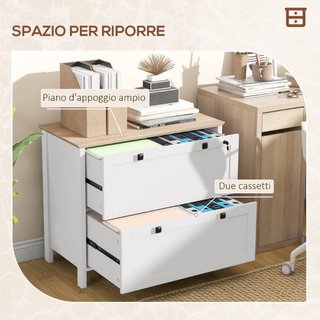Armadietto Portadocumenti con 2 Cassetti per Carte