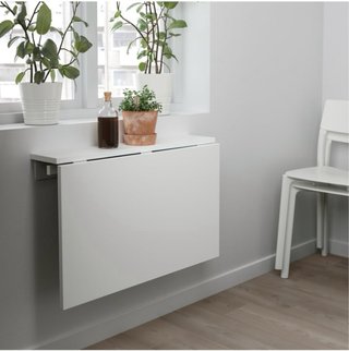 Mesa plegable NORBERG blanca 74x60 cm