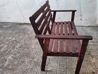 Sillón y banco madera jardín