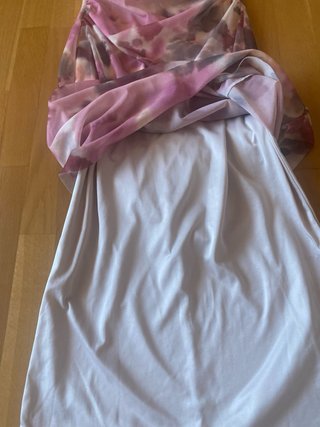 Vestido palabra de honor largo estampado