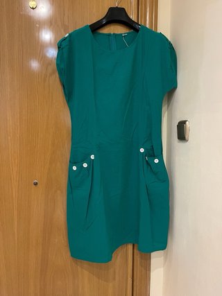 Vestido largo estampado verde