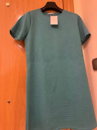 Vestido largo estampado verde