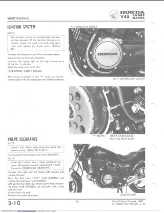 Manual Taller Honda V45 Sabre VF750S VF750C '82-83