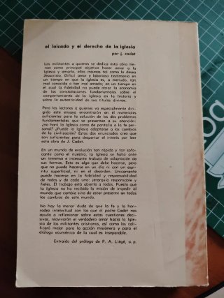 EL LAICADO Y EL DERECHO DE LA IGLESIA. Primera edi