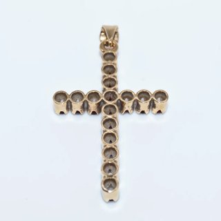 Cruz 18k Oro Granates Rojos