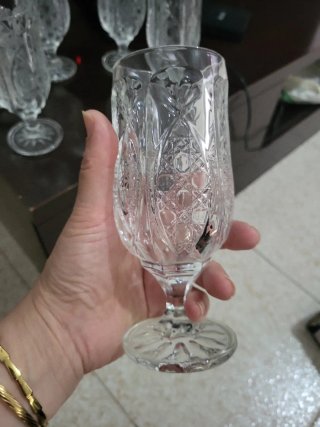 Set de 6 copas de cristal tallado