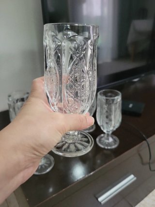Set de 6 copas de cristal tallado