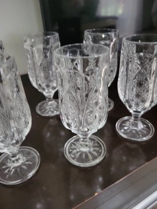 Set de 6 copas de cristal tallado