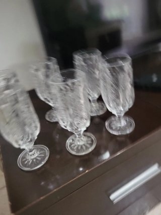 Set de 6 copas de cristal tallado