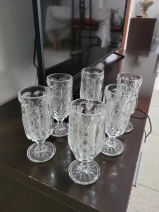 Set de 6 copas de cristal tallado