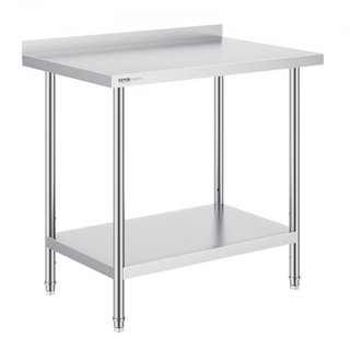 Mesa de Trabajo de Acero Inoxidable de 24 x 36 x 36 Pulgadas, Mesa de Preparación de Alimentos Comercial, Mesa de Trabajo Pesada, Mesa de Trabajo de Metal con Altura Ajustable para Restaurante, Ho...