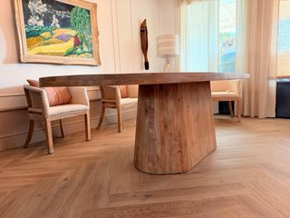 Mesa Comedor Ovalada Madera 2.50m