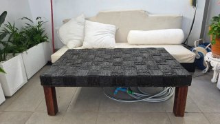 Conjunto de jardín beige y negro