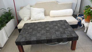 Conjunto de jardín beige y negro