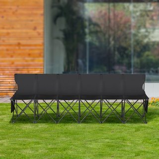 Banco Plegable Portátil, Banco de Fútbol Plegable para 6 Personas con Bolsillos Laterales y Bolsa de Transporte, Asientos Ligeros para la Línea de Banda con Respaldo para Fútbol, Béisbol, Camping,...