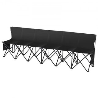Banco Plegable Portátil, Banco de Fútbol Plegable para 6 Personas con Bolsillos Laterales y Bolsa de Transporte, Asientos Ligeros para la Línea de Banda con Respaldo para Fútbol, Béisbol, Camping,...