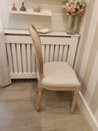 2 Sillas Estilo Luis XVI Beige Madera