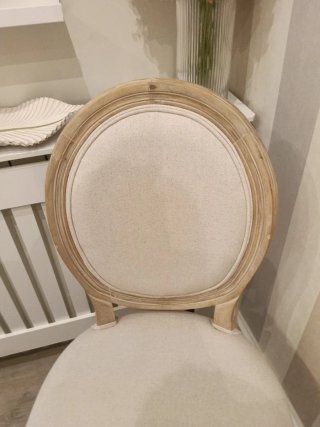 2 Sillas Estilo Luis XVI Beige Madera
