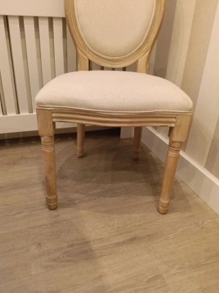 2 Sillas Estilo Luis XVI Beige Madera