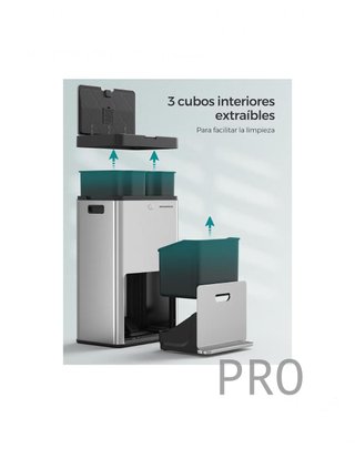 Papelera de Cocina, Cubo de Basura, Volumen de 2 x 17 L