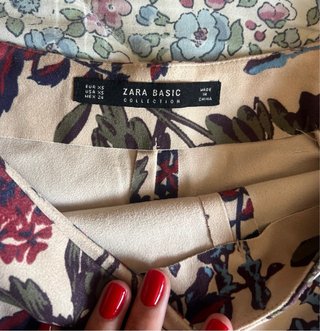 Falda pantalón Zara floral T.XS