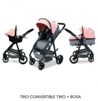 Carrito Bebé Trio Convertible Two Rosa