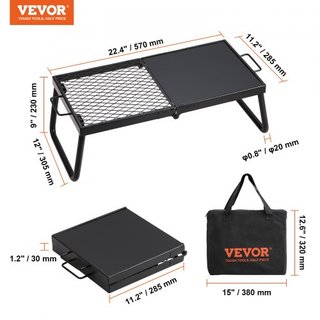 Parrilla de Campamento Plegable, Rejilla de Malla de Acero de Alta Resistencia, Rejillas de Camping Portátiles de 57 cm sobre Fogata, Equipamiento de Cocina para Fuego de Campamento con Bolsa de T...