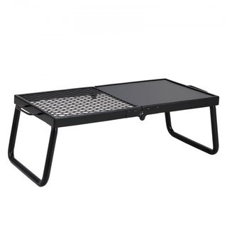Parrilla de Campamento Plegable, Rejilla de Malla de Acero de Alta Resistencia, Rejillas de Camping Portátiles de 57 cm sobre Fogata, Equipamiento de Cocina para Fuego de Campamento con Bolsa de T...