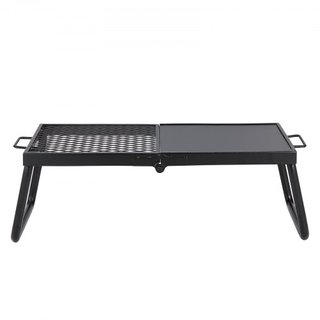 Parrilla de Campamento Plegable, Rejilla de Malla de Acero de Alta Resistencia, Rejillas de Camping Portátiles de 57 cm sobre Fogata, Equipamiento de Cocina para Fuego de Campamento con Bolsa de T...