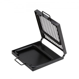 Parrilla de Campamento Plegable, Rejilla de Malla de Acero de Alta Resistencia, Rejillas de Camping Portátiles de 57 cm sobre Fogata, Equipamiento de Cocina para Fuego de Campamento con Bolsa de T...