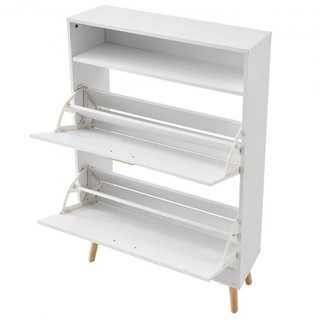 Armario para Zapatos con 2 Cajones Plegables, Armario de Almacenamiento de Zapatos para la Entrada, Organizador de Almacenamiento de Zapatos de Pie con Cubículo Superior para Tacones, Botas, Pantu...