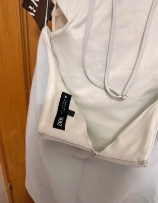 Vestido Zara verde/azul menta con aberturas