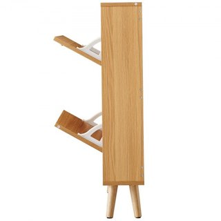 Armario para Zapatos con 2 Cajones Plegables, Armario de Almacenamiento de Zapatos para la Entrada, Organizador de Almacenamiento de Zapatos de Pie con Puertas de Ratán para Tacones, Botas, Zapati...