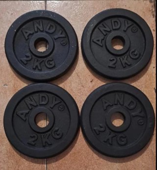 4 Discos Mancuernas ANDI 2kg Barra 28mm