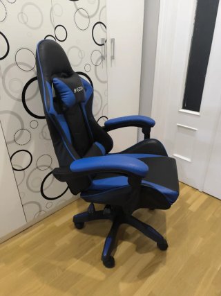 Silla Gaming Ergonómica BIGZZIA Negra y Azul